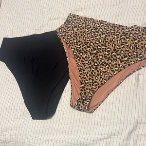 Aerie Leopard Print High-Cut Cheeky Bikini Bottoms